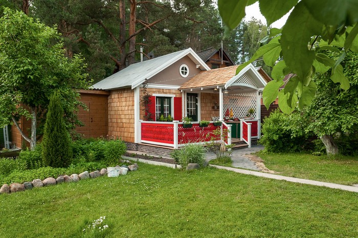 Beautiful facades of private houses