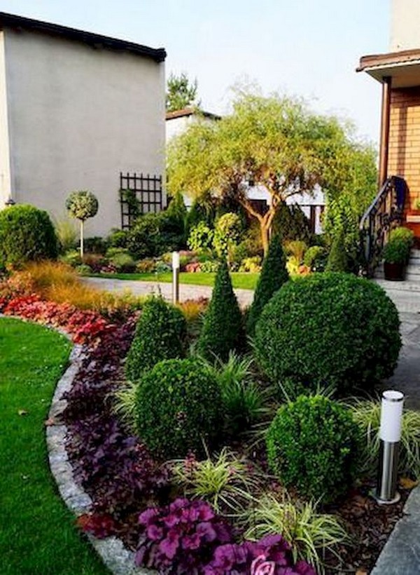 Flowerbeds near the house