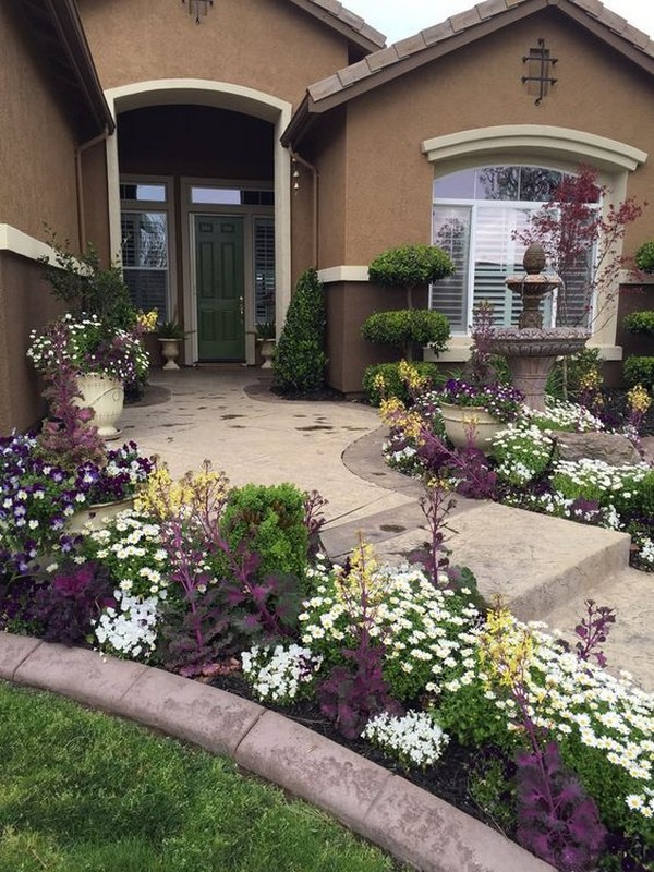 Flowerbeds near the house