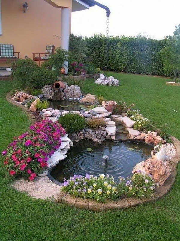 Flowerbeds near the house