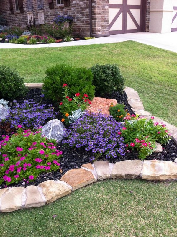 Flowerbeds near the house