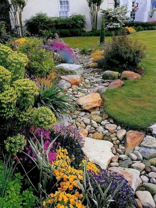 Flowerbeds near the house