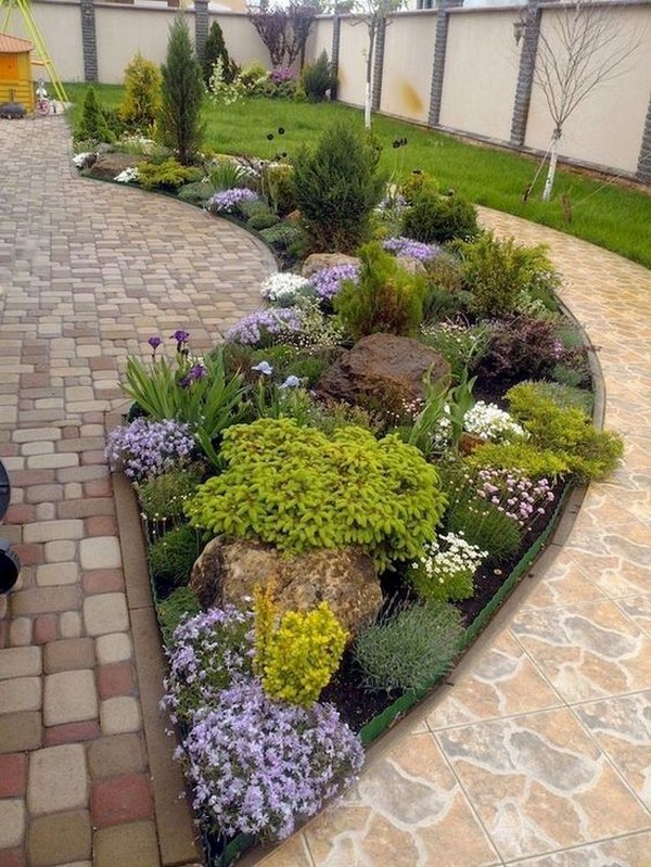 Flowerbeds near the house