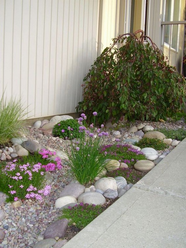 Flowerbeds near the house