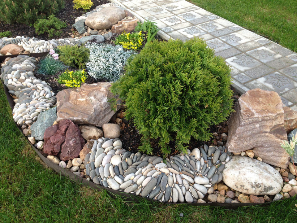 Pebbles in landscape design