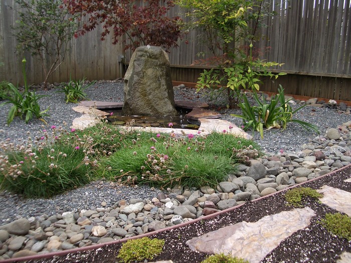 Pebbles in landscape design