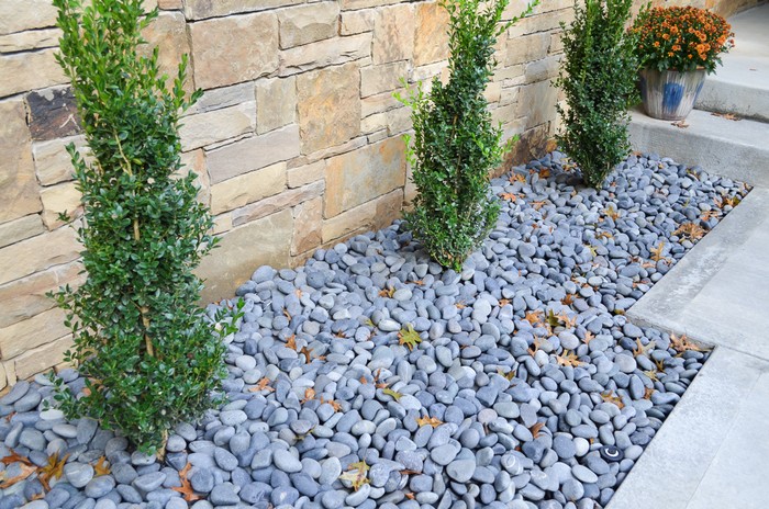 Pebbles in landscape design