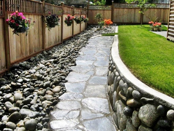 Pebbles in landscape design