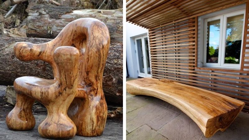 lavice vyrobené ze dřeva