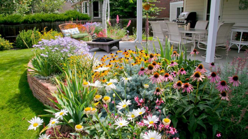 beautiful flower beds