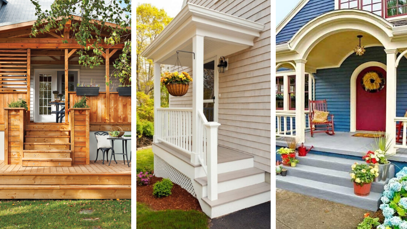 porch with awning