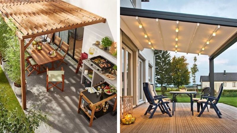 polycarbonate canopy over the terrace