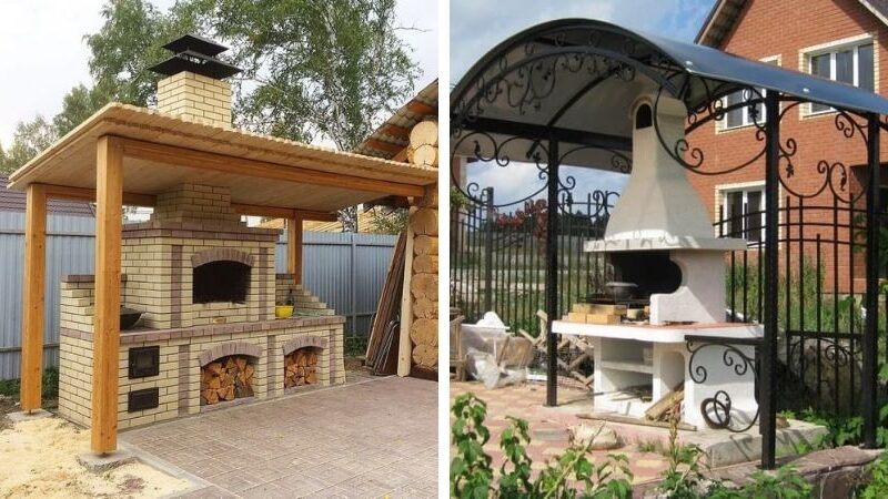 barbecue under a canopy